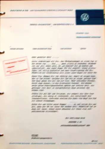 Volkswagen Musterbriefe 1958 im Originalordner (10743)