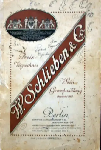 Schlieben "Wein-Großhandel-Verzeichnis" Wein-Historie 1908 (10746)