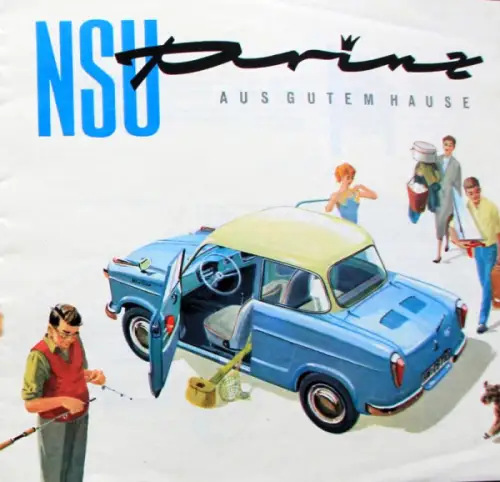 NSU Prinz 3 Modellprogramm 1960 "Aus gutem Hause" Automobilprospekt (10750)