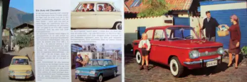 NSU Prinz 1000 L Modellprogramm 1964 Automobilprospekt (10751)