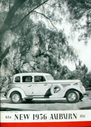 Auburn  654 - 852 Modellprogramm 1936 Automobilprospekt (10752)