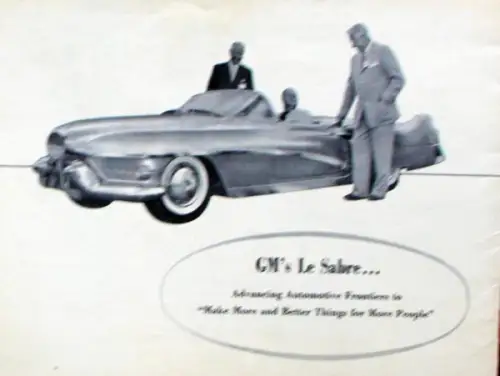 Buick Le Sabre Conceptcar Modellprogramm 1951 Automobilprospekt (10753)