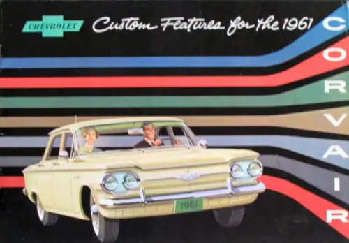 Chevrolet Corvair Modellprogramm 1961 "Custom Features" Automobilprospekt (10754)