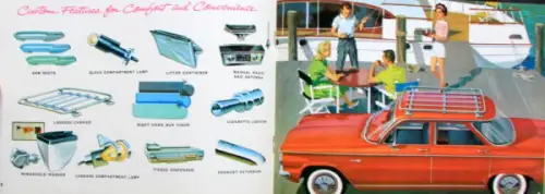 Chevrolet Corvair Modellprogramm 1961 "Custom Features" Automobilprospekt (10754)