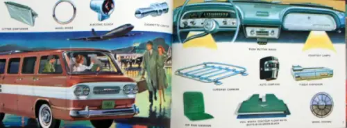 Chevrolet Corvair Modellprogramm 1961 "Custom Features" Automobilprospekt (10754)