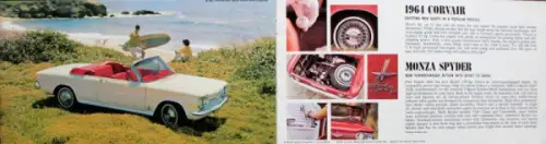 Chevrolet Corvair Modellprogramm 1964 Automobilprospekt (10755)