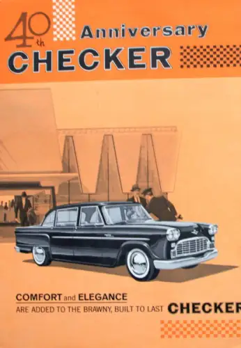 Checker Modellprogramm 1962 "40th Anniversary" Automobilprospekt (10756)