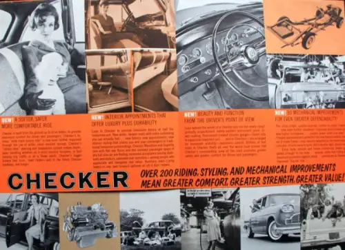 Checker Modellprogramm 1962 "40th Anniversary" Automobilprospekt (10756)