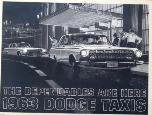 Dodge Taxis Modellprogramm 1963 "The Dependables" Automobilprospekt (10758)