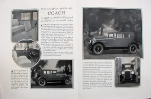 Hudson Super Six Coach Modellprogramm 1928 Automobilprospekt (10759)