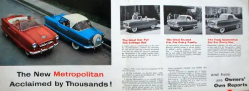 Nash Metropolitan Modellprogramm 1955 Automobilprospekt (10762)