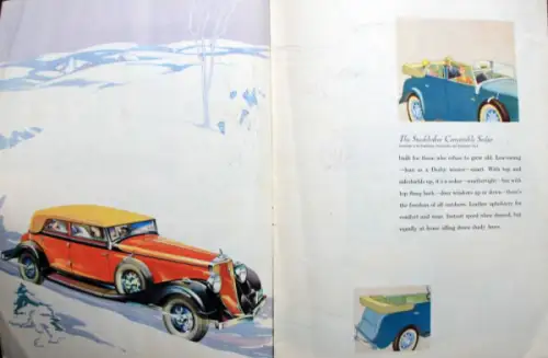 Studebaker Six Modellprogramm 1933 Automobilprospekt (10767)