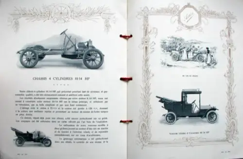 Aries Voitures de Ville Modellprogramm 1910 Automobilprospekt (10768)