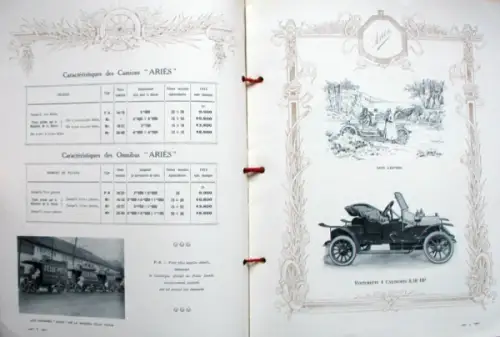 Aries Voitures de Ville Modellprogramm 1910 Automobilprospekt (10768)