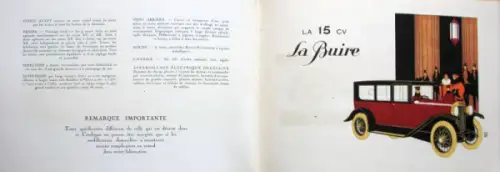 La Buire Modellprogramm 1926 Automobilprospekt (10770)