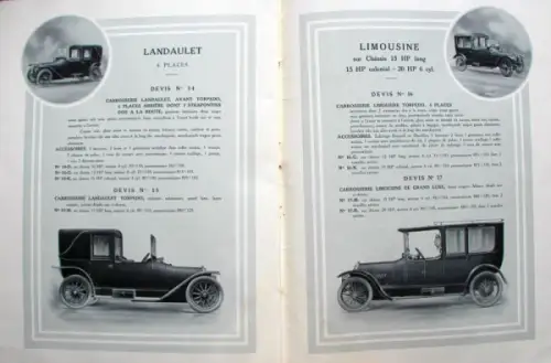 Chenard & Walcker Automobiles Modellprogramm 1914 Automobilprospekt (10771)