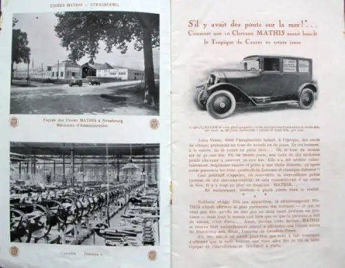 Mathis Modellprogramm 1926 Automobilprospekt (10772)