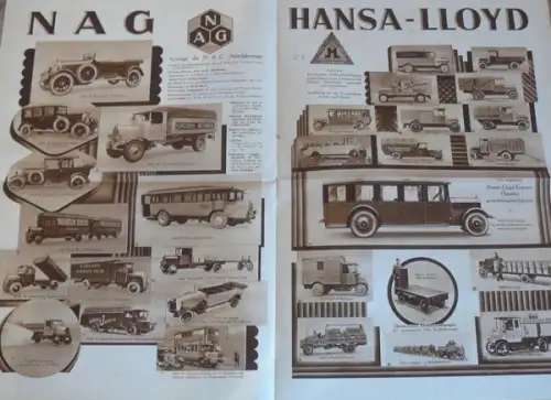 Brennabor NAG Hansa-Lloyd Modellprogramm 1926 "GDA-Spiegel" Automobilprospekt (10790)