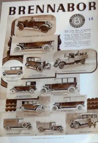 Brennabor NAG Hansa-Lloyd Modellprogramm 1926 "GDA-Spiegel" Automobilprospekt (10790)