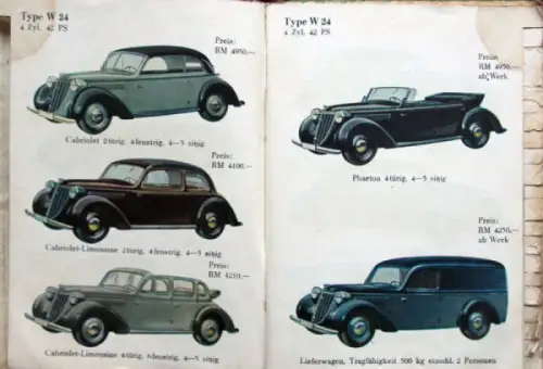 Wanderer Auto-Union Modellprogramm Verkäuferfibel 1938 (10794)
