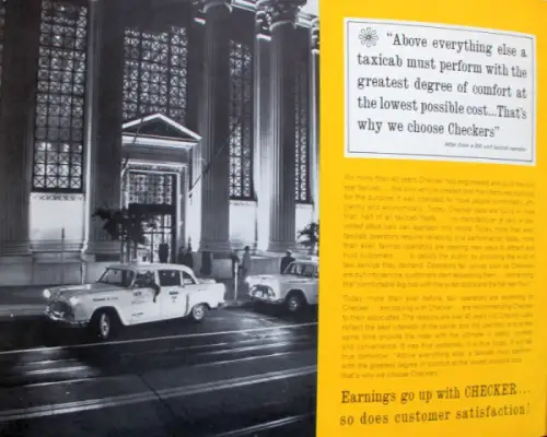 Checker Modellprogramm 1961 "Up with Checker" Automobilprospekt (10802)