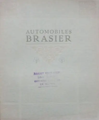 Brasier Automobile Modellprogramm 1910 Automobilprospekt (10809)