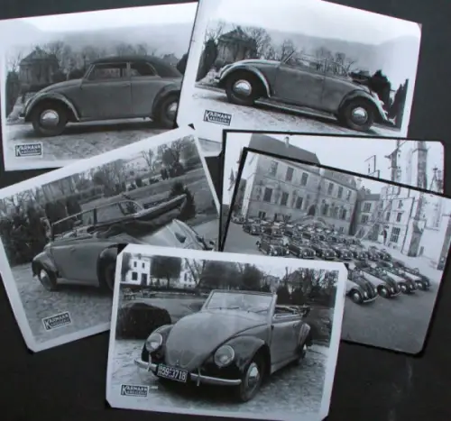 Volkswagen Käfer Karmann Cabriolet 1949 sechs Werksfotos (10826)