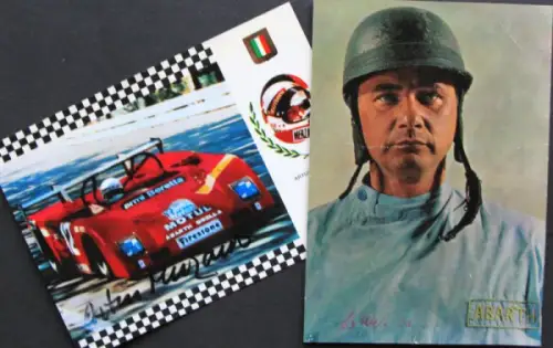 Hans Hermann Rennfahrer 1968 zwei Originalautogramme (10831)
