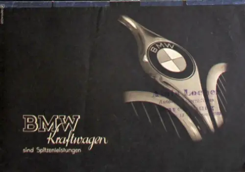 BMW Kraftwagen Modellprogramm 1939 Automobilprospekt (10837)