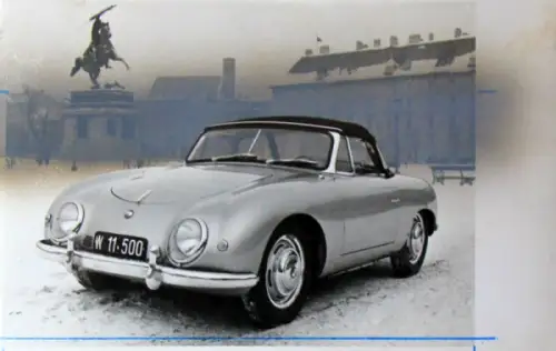 Denzel Sport-Cabriolet Super 1300 vor Wiener Hofburg 1953 Werksfoto (10841)