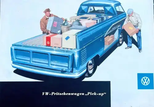 Volkswagen T1 Transporter Pritschenwagen Modellprogramm 1959 Automobilprospekt (10850)