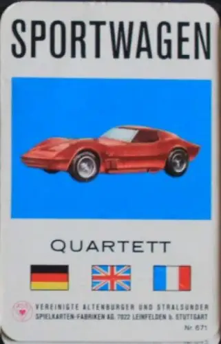 Altenburg Spielkarten "Sportwagen" 1967 Kartenspiel (3808)