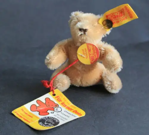 Steiff Teddybär 1980 "Für immer Dein" Mohair-Plüsch Limitiert mit Werbeanhänger (10884)