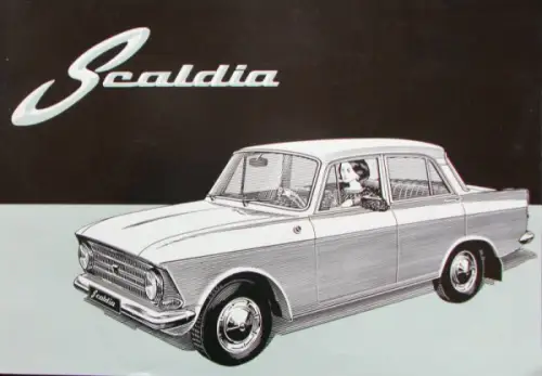 Moskwitsch Scaldia Modellprogramm 1964 Automobilprospekt (10888)