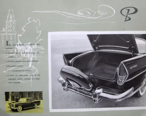 Simca Presidence V8 Modellprogramm 1964 Automobilprospekt-Mappe (10912)