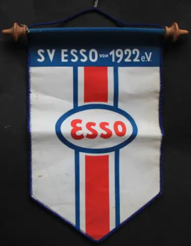 Esso Wimpel "SV Esso von 1922" Sportverein 1950 Seidenstoff (10916)