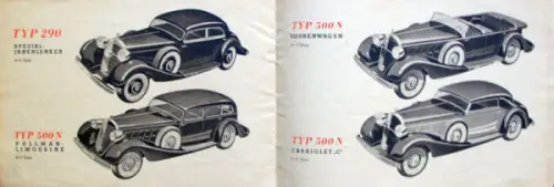 Mercedes-Benz Modellprogramm 1935 Automobilprospekt (10950)