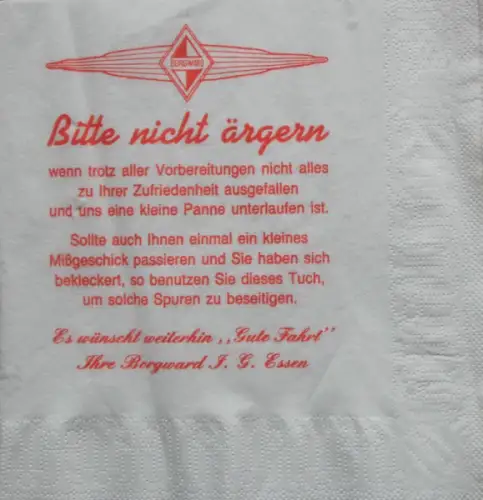 Borgward Taschentuch "Bitte nicht ärgern" 1958 (10953)