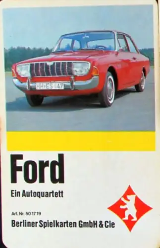 Berliner Spielkarten "Ford Autoquartett" 1969 Kartenspiel (10965)