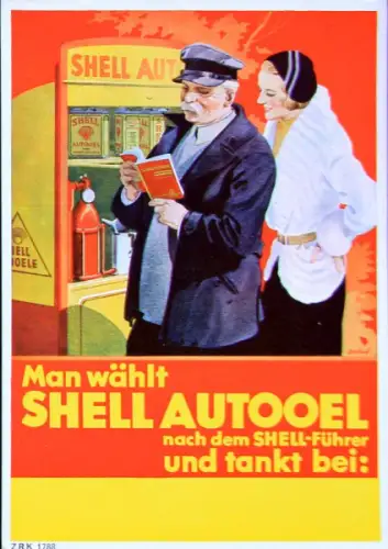 Shell Tankstelle Werbepostkarte 1932 "Man wählt Shell Autooel" (10982)