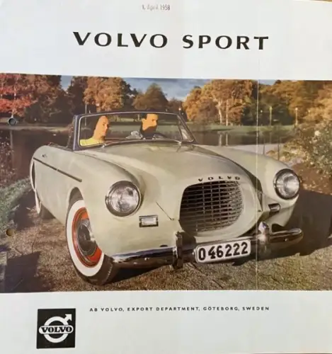Volvo Sport 2 Sitzer Cabriolet Modellprogramm 1956 Automobilprospekt (10988)