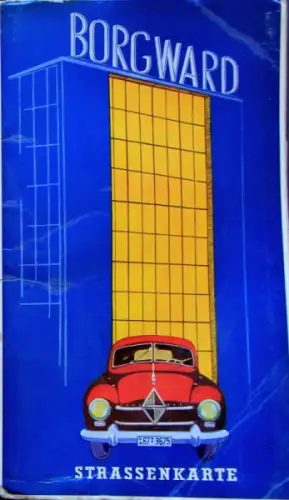 Borgward Straßenkarte 1952 Falkplan Deutschland mit Ortsverzeichnis (6114)