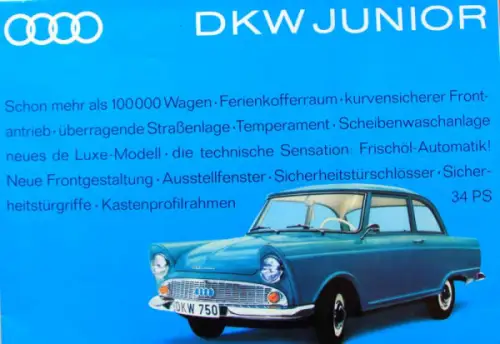 DKW F11 Junior Modellprogramm 1961 Automobilprospekt (10334)