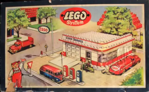 Lego System Esso Tankstelle 1956 mit Zubehör in Originalkarton (11073)