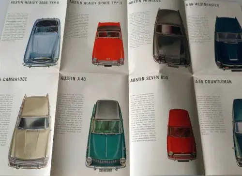 Austin Modellprogramm 1961 "8 Automobile" Automobilprospekt (11082)