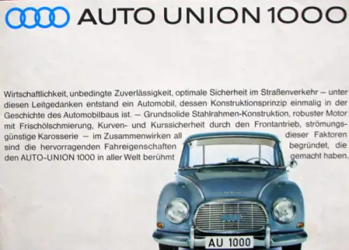 Auto-Union 1000 Modellprogramm 1963 Automobilprospekt (11084)