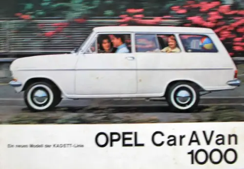 Opel Kadett Car A Van 1000 Modellprogramm 1963 Automobilprospekt (11087)