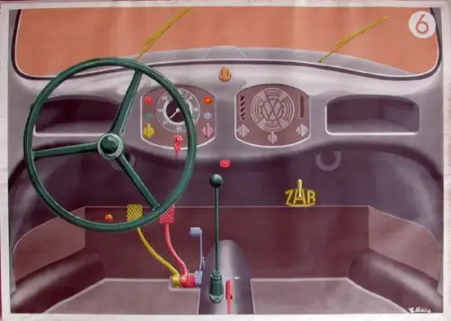 Volkswagen KdF Wagen 1939 Armaturentafel Abeking-Originalplakat (11112)