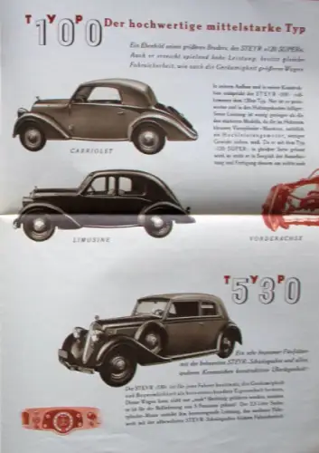 Steyr Modellprogramm 1936 Automobilprospekt (11123)