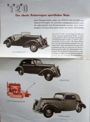 Steyr Modellprogramm 1936 Automobilprospekt (11123)